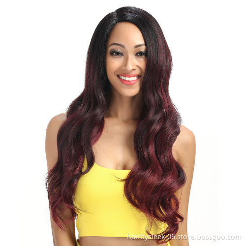 Rebecca Lace front synthetic wave hair wigs ombre color popular body wave high temperature 28inch long wavy wig